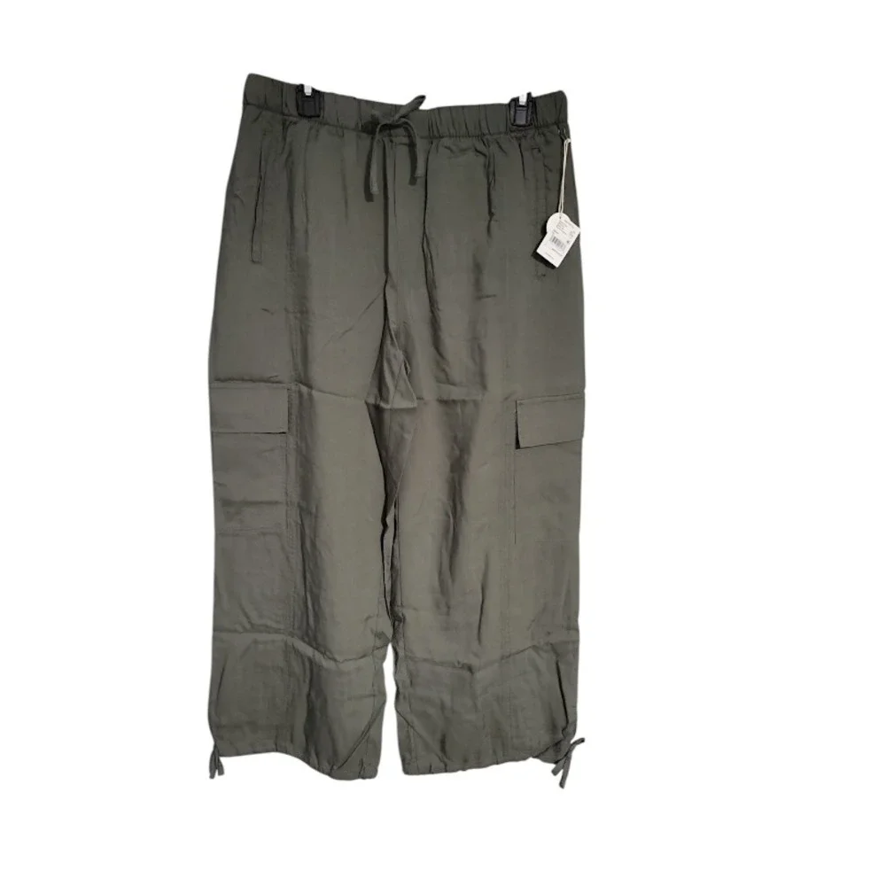 Splendid Cargo Pants Womens Large Olive Green Comfy Fit Pockets Drawstring - Picture 3 of 14